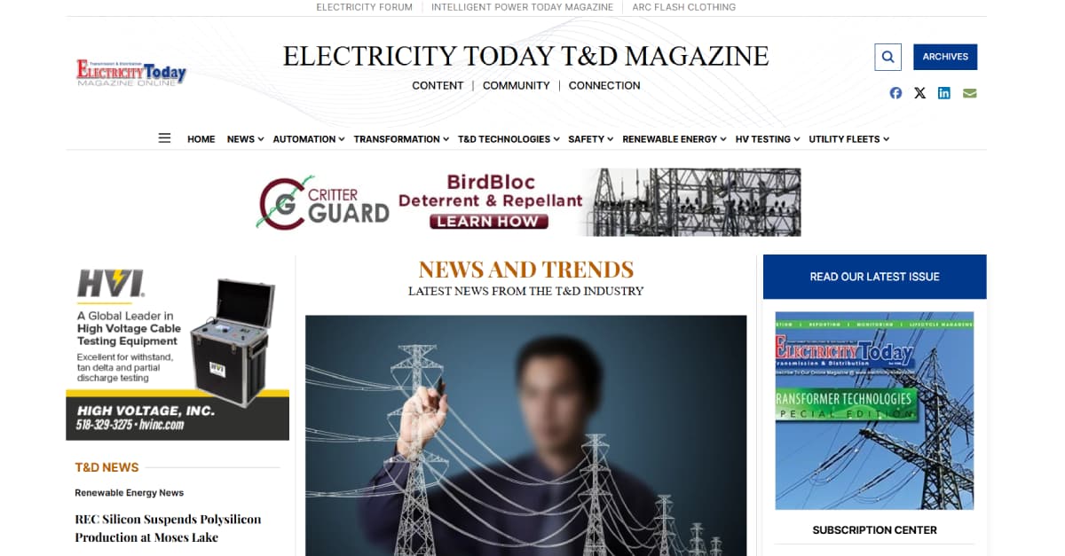 Electricity Today T&D Magazine Website Development